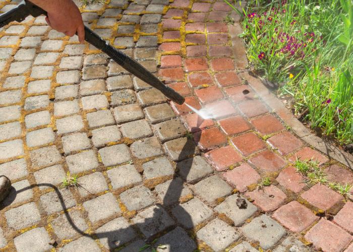 washing stone garden paths palm harbor
